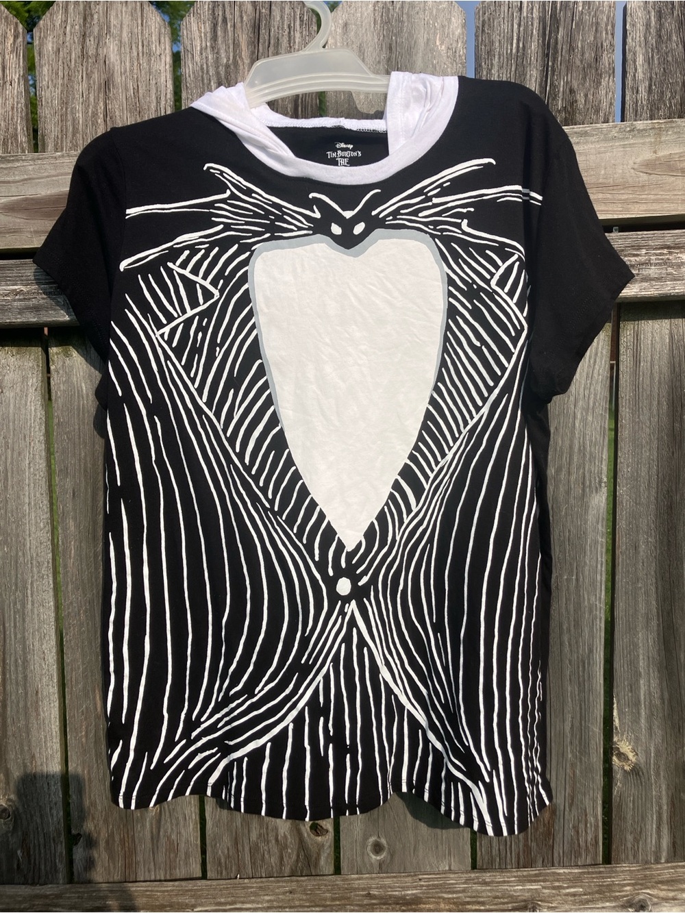 Disney Black and White Jack Skellington Graphic Short Sleeve Tee